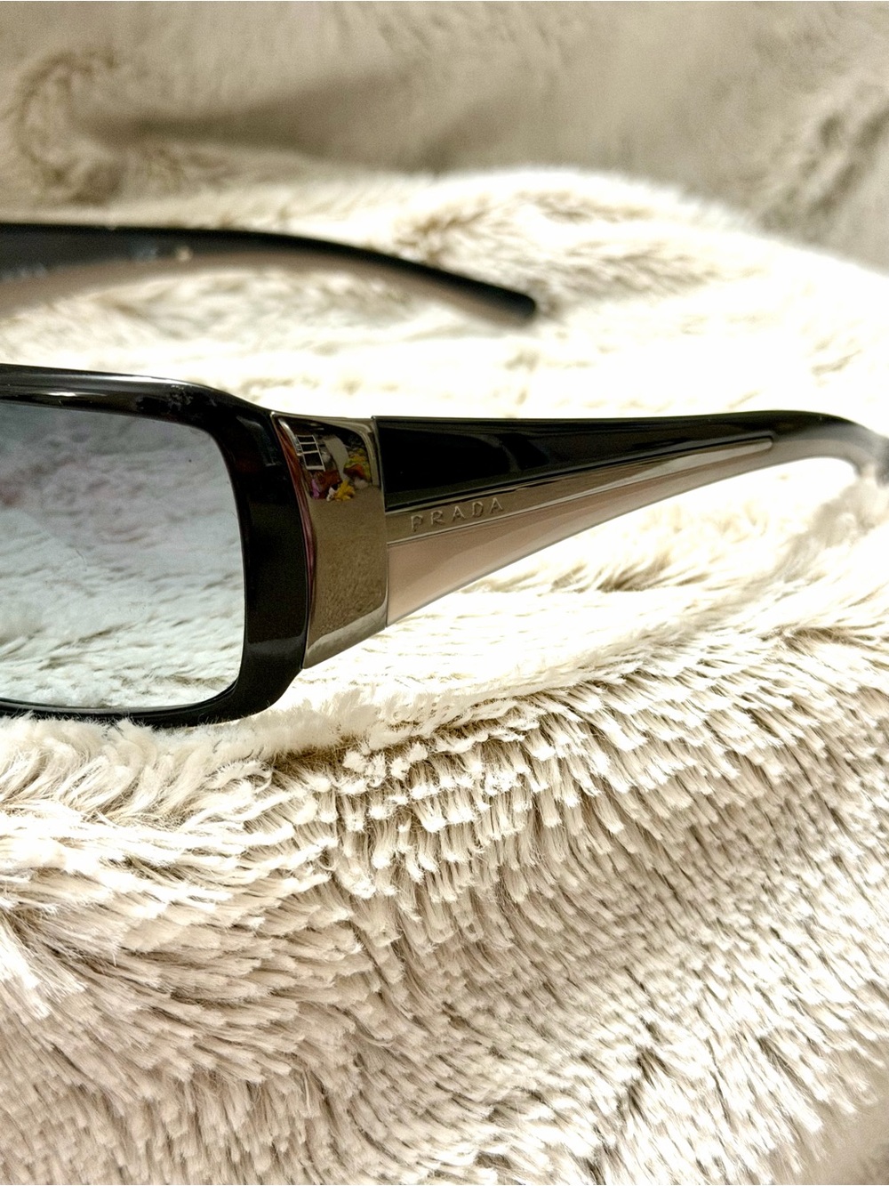 Prada SPR 03H Vintage Early 2000’s Shield Wrap Rectangle Sunglasses - Picture 5 of 11